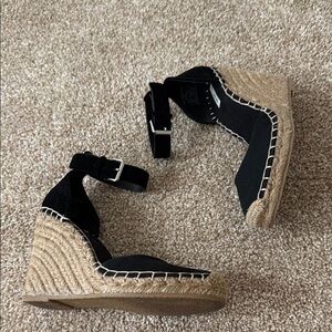 Pull&Bear Black Espadrille Wedge Sandals